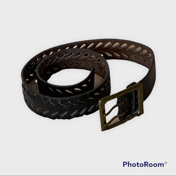 ❤️Leather Belt with Brass Buckle - Picture 1 of 5